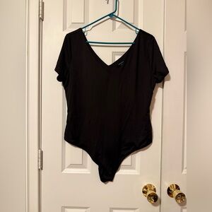 Workshop Republic Clothing Black V-Neck Bodysuit Size xxxl New With Tag